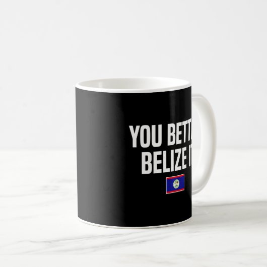 Belize het Belizean Slang Belize Vlag Koffiemok (Voorkant rechts)