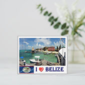 Belize - I Love - Briefkaart (Staand voorkant)