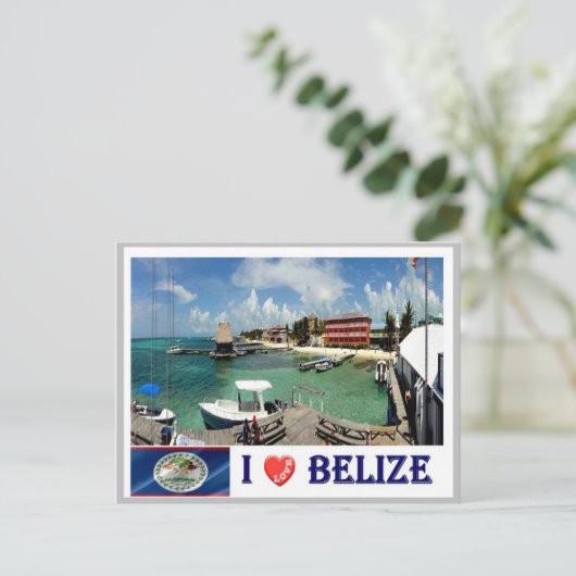 Belize - I Love - Briefkaart (Staand voorkant)