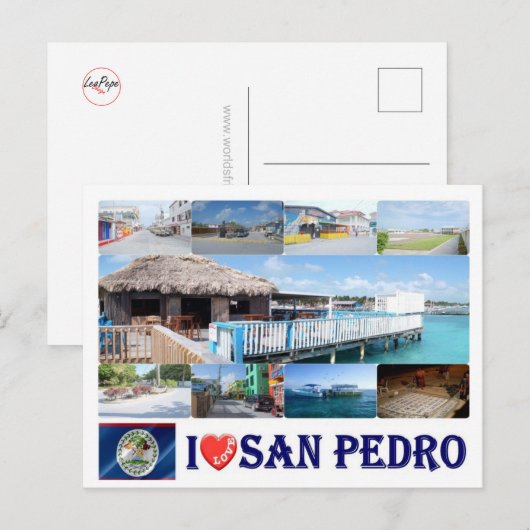 Belize - I Love San Pedro - Briefkaart (Voorkant / Achterkant)