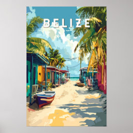 Belize Illustratie Reis Kunst Vintage Poster