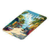 Belize Illustration Travel Art Vintage Magneet (Linkerzijde)