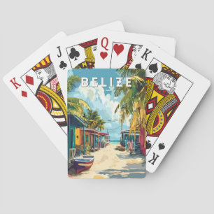 Belize Illustration Travel Art Vintage Pokerkaarten