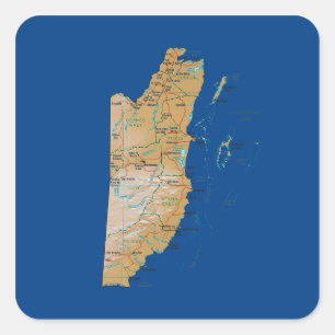 Belize Kaart Sticker
