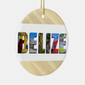 Belize kerstfoto's van Tropische Zand Beach Keramisch Ornament (Rechts)
