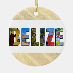 Belize kerstfoto's van Tropische Zand Beach Keramisch Ornament