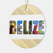 Belize kerstfoto's van Tropische Zand Beach Keramisch Ornament (Links)