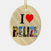 Belize kerstfoto's van Tropische Zand Beach Keramisch Ornament (Rechts)
