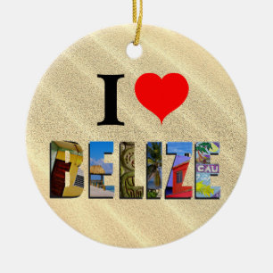 Belize kerstfoto's van Tropische Zand Beach Keramisch Ornament