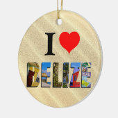 Belize kerstfoto's van Tropische Zand Beach Keramisch Ornament (Links)