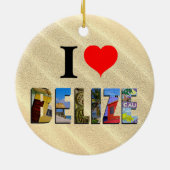 Belize kerstfoto's van Tropische Zand Beach Keramisch Ornament (Achterkant)