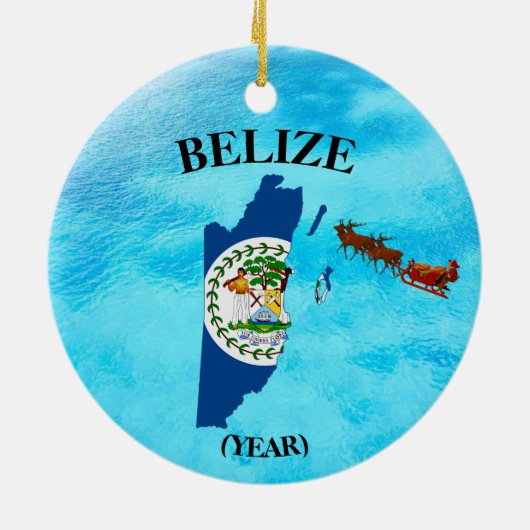 Belize kerstkeramiek keramisch ornament (Achterkant)