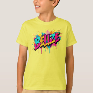 Belize kleurrijke graffiti stijl kleding outfit ki t-shirt