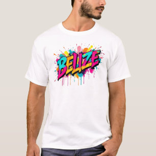 Belize kleurrijke graffiti stijl outfit t-shirt
