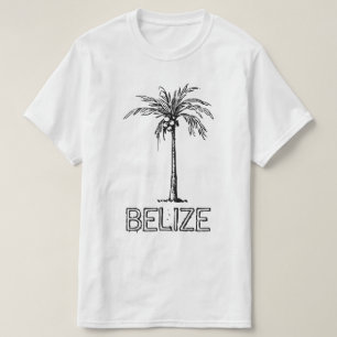 Belize kokosnoot zwart-wit ontwerp t-shirt
