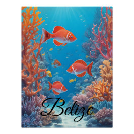 Belize Koraalrif Reisposter Perfect Poster