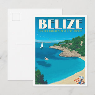 Belize Kunst Vintage Reizen Briefkaart