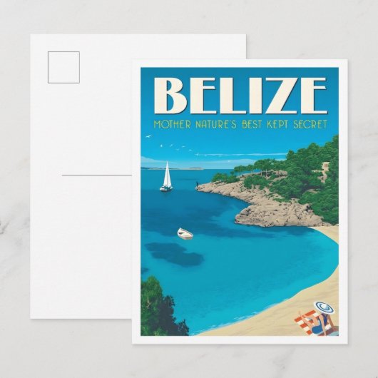 Belize Kunst Vintage Reizen Briefkaart (Voorkant / Achterkant)