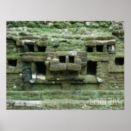 Belize Lamani Mayan verpest Jaguar masker Poster