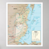 Belize Map (2003) Land in Midden-Amerika Poster (Voorkant)