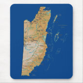 Belize Map Mousepad Muismat (Voorkant)