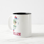 Belize Map Tweekleurige Koffiemok (Voorkant links)