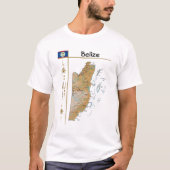 Belize Map + vlag + Titel T-Shirt (Voorkant)