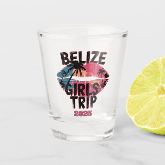 Belize Meisjes reis Tropisch avontuur Shot Glas (Voorkant)