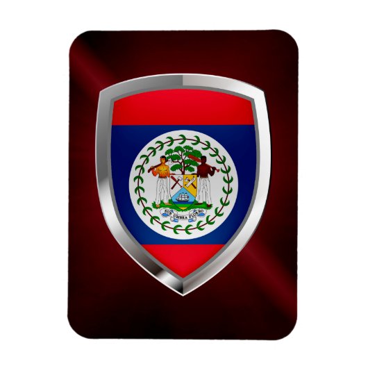 Belize Mettalic Emblem Magneet (Verticaal)