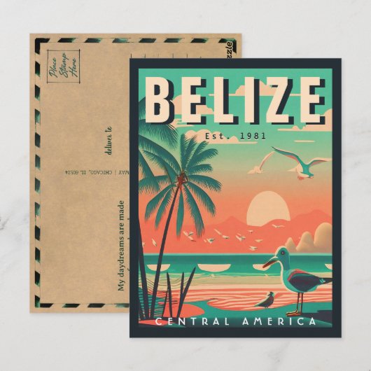 Belize Midden-Amerika  Tropische jaren 1950 Briefkaart (Voorkant / Achterkant)