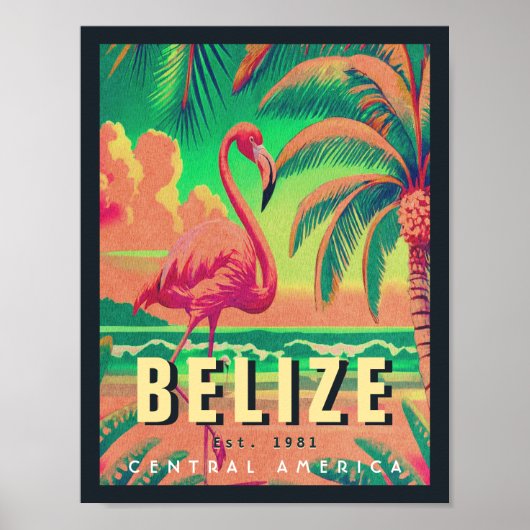 Belize Midden-Amerika  Tropische jaren 1950 Poster (Voorkant)