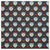 Belize mode van vlag en rood hart/Belize Stof (Swatch)