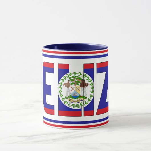 Belize National Flag Patriotic Coffee Mok (Midden)