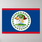 Belize National World Flag Poster (Voorkant)