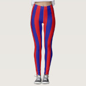 Belize nationale vlag kleuren verticale strips leggings (Voorkant)