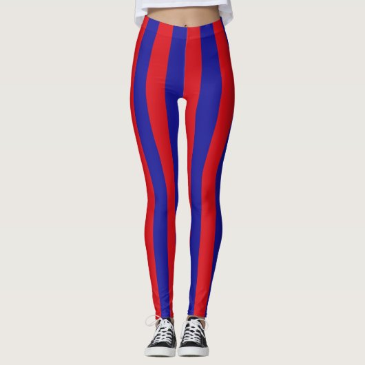 Belize nationale vlag kleuren verticale strips leggings (Voorkant)