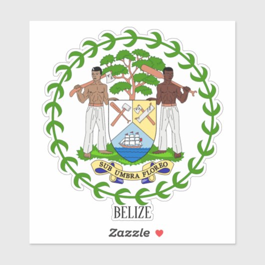 Belize nationale wapenschild sticker (Vel)