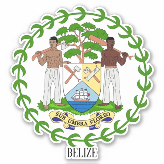 Belize nationale wapenschild sticker (Voorkant)