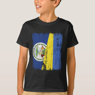 Belize Oekraine Halve Vlag Belizaans Oekraïens Erf T-shirt