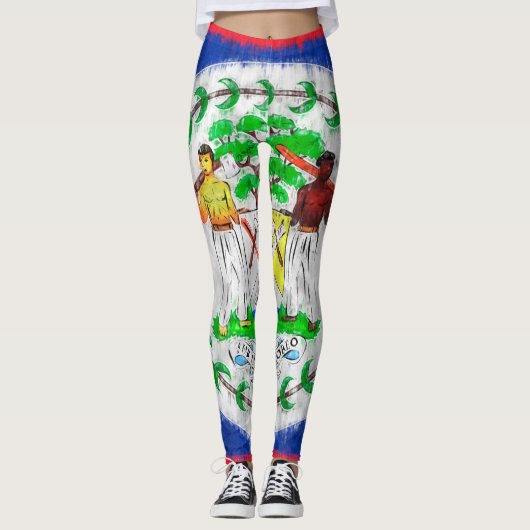 Belize Oil Painting Drawing Leggings (Voorkant)