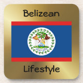 Belize Onderzetter vlag+tekst (Voorkant)