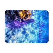 Belize! Paarse Zeeen Fan Premium Magnet Magneet (Horizontaal)
