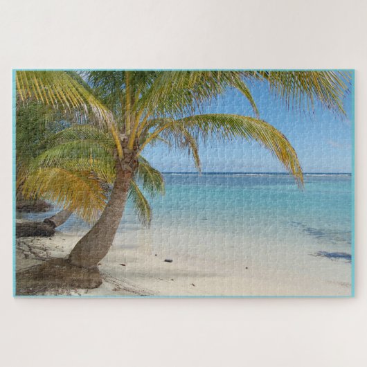 Belize Palm Tree Beach Caribische Oceaan Zeegezich Legpuzzel (Horizontaal)
