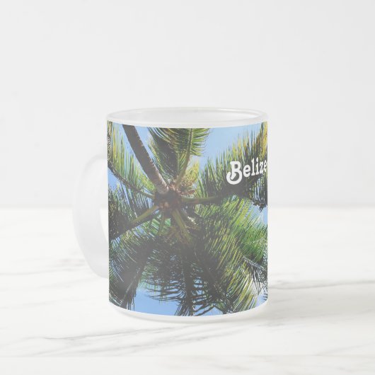 Belize Palm Trees Matglas Koffiemok (Voorkant links)