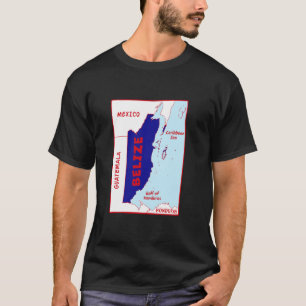 Belize Politieke kaart in vlag kleuren. Buurland c T-shirt
