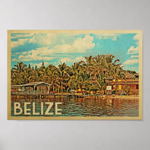 Belize Poster Vintage Travel Poster Caribisch gebi