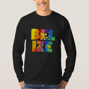 Belize Regenboog Palmbomen Tropische Cruise T-shirt