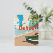 Belize Retro reisposter Briefkaart (Staand voorkant)