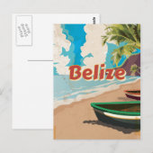 Belize Retro reisposter Briefkaart (Voorkant / Achterkant)