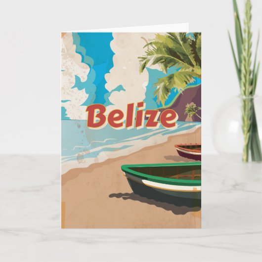 Belize Retro reisposter Feestdagen Kaart (Voorkant)